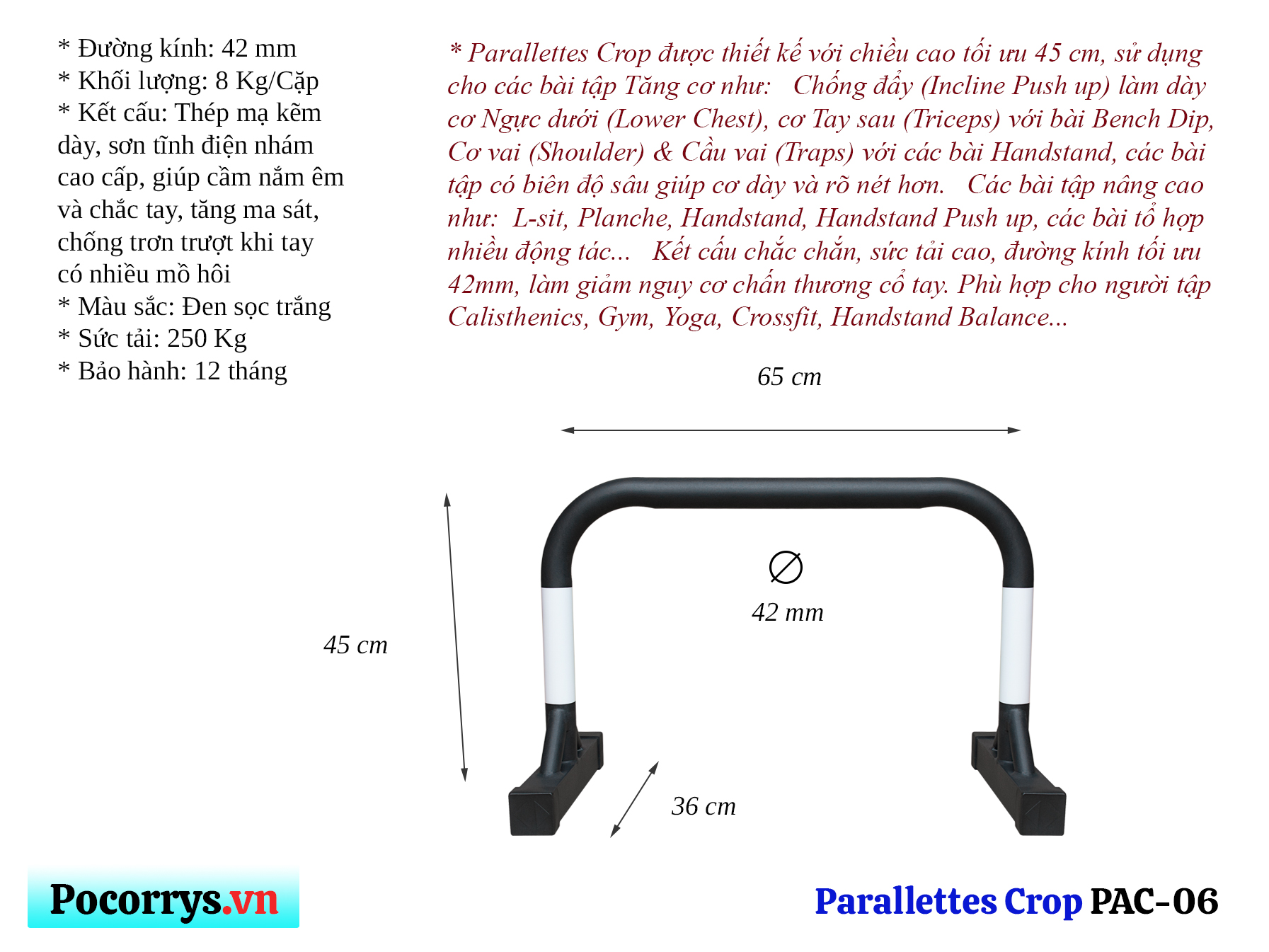 Parallettes Crop PAC-06