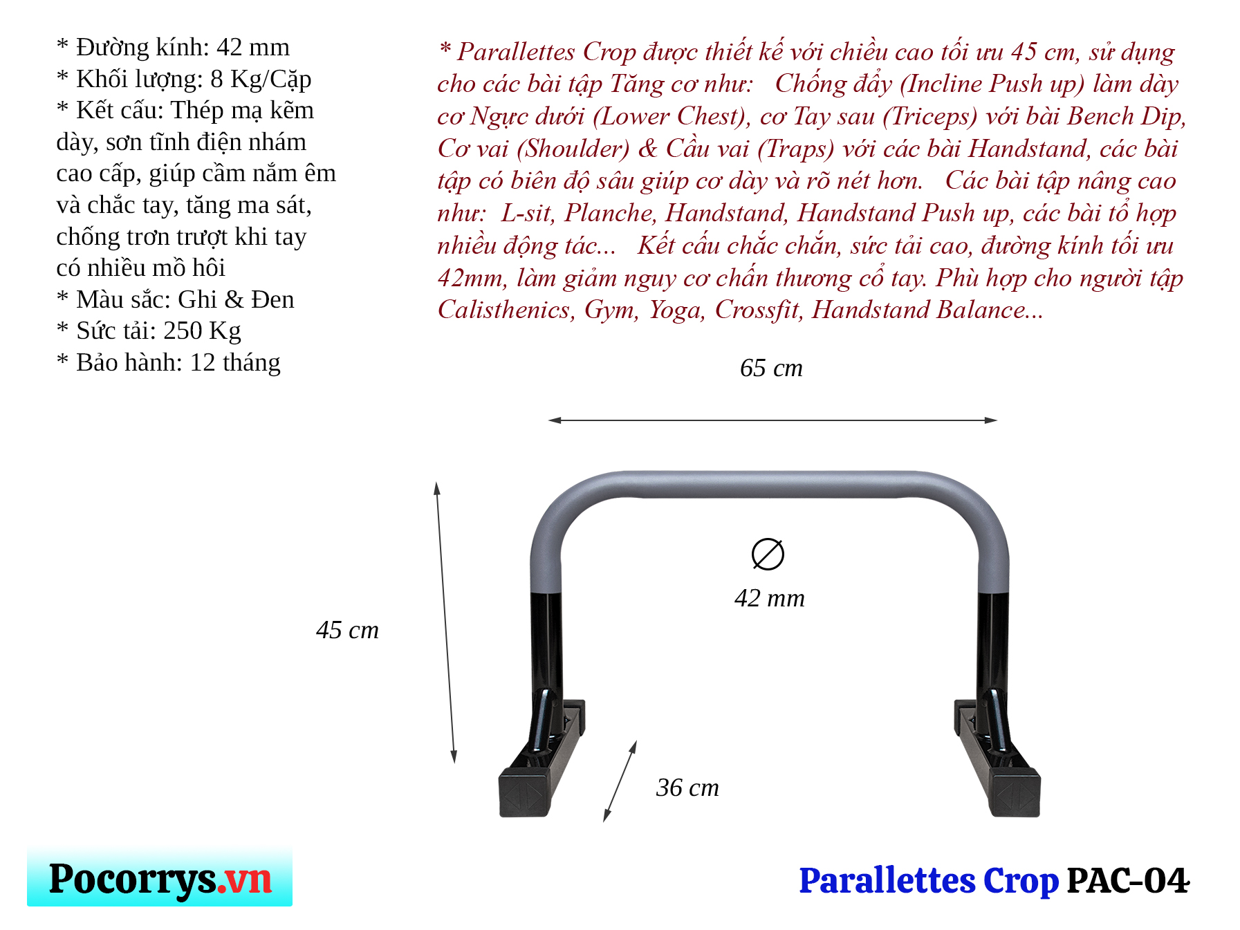 Parallettes Crop PAC-04