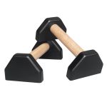 Dụng cụ chống đẩy, hít đất bằng gỗ - Parallettes Handstand Đế dáng B, sơn đen