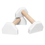 Dụng cụ chống đẩy, hít đất bằng gỗ - Parallettes Handstand Đế dáng B, sơn trắng