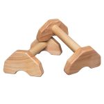 Dụng cụ chống đẩy, hít đất bằng gỗ - Parallettes Handstand, Đế dáng C, Màu gỗ tự nhiên