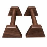 Dụng cụ chống đẩy, hít đất bằng gỗ - Parallettes Handstand, Đế dáng A, Màu gỗ óc chó