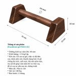 Dụng cụ chống đẩy, hít đất bằng gỗ - Parallettes Handstand, Đế dáng A, Màu gỗ óc chó