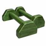 Dụng cụ chống đẩy, hít đất bằng gỗ - Parallettes Handstand, Đế dáng B, Màu gỗ xanh rêu