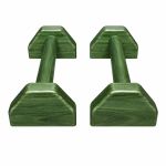 Dụng cụ chống đẩy, hít đất bằng gỗ - Parallettes Handstand, Đế dáng B, Màu gỗ xanh rêu