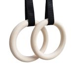 Wooden Gymnastics Rings with Adjustable Straps