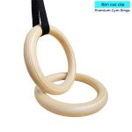 Wooden Gymnastics Rings with Adjustable Straps