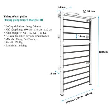 Thang gióng truyền thống - Stall bars STH-06